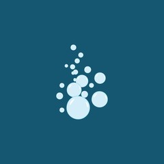 Soap bubble vector blue icons isolated in dark background. Soap light water bubble collection of illustration. Colorful template for printed. Design element. Vector illustration.