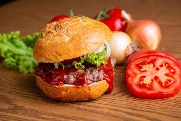 delicious home made hamburger