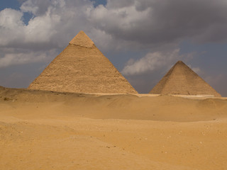 Obraz na płótnie Canvas Two of the Great Pyramids in Cairo Egypt
