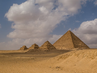 Fototapeta na wymiar Pyramids near Cairo, Egypt on a Sunny day