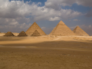 Fototapeta na wymiar Six pyramids in Egypt