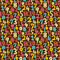 Numbers background. Seamless pattern.Vector.数字のパターン