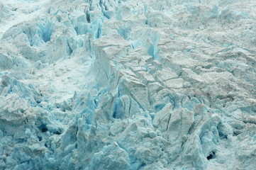 Alaska. The glacier descends into the bay.
