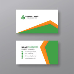 Fototapeta premium Business card template with green and orange details