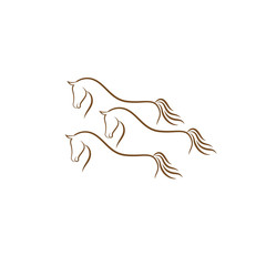 Fototapeta premium Horse logo design illustration, Horse silhouette vector, Horse vector inspiration, Vector of a horse on white background.