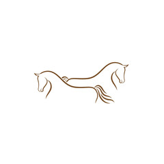 Horse logo design illustration, Horse silhouette vector, Horse vector inspiration, Vector of a horse on white background.
