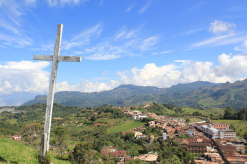 Panorámica del casco urbano. Jericó, Antioquia, Colombia