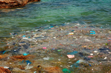 dirt floating in the Mediterranean Sea
