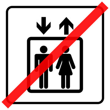 Gz229 GrafikZeichnung - Nmss29 NewModernSanitarySign Nmss - German - Aufzug: Piktogramm Pfeil / Defekt - English - Elevator: Icon Pictogram - Arrow / Broken - Illustration - Xxl G6899