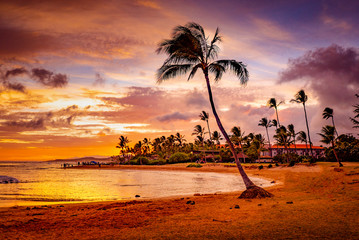 夕方の海,  The Sunset of Sea in Hawaii 