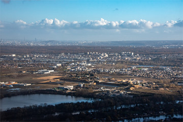 vue aérienne de la région de Poissy dans les Yvelines en France