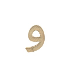 Waw, Vav  Arabic Wooden alphabet letter different style 3d volumetric wood texture font set isolated on white background 3d illustration