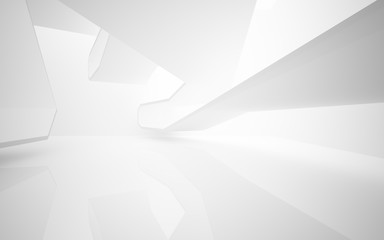 Fototapeta premium Abstract white interior of the future. 3D illustration and rendering