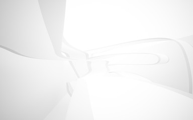 White smooth abstract architectural background. 3D illustration and rendering