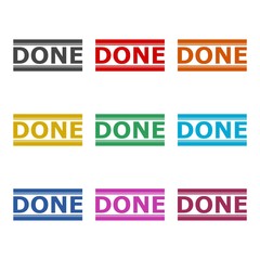 Done Stamp icon or logo. color set