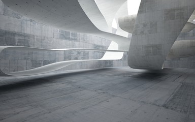 Empty dark abstract concrete smooth interior . Architectural background. 3D illustration and rendering