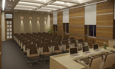 Fototapeta premium conference room, meeting room, interior visualization, 3D illustration