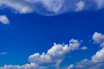 Naklejka na ściany i meble Copy space summer blue sky and white cloud abstract background.
