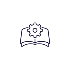 manual, instructions icon, line