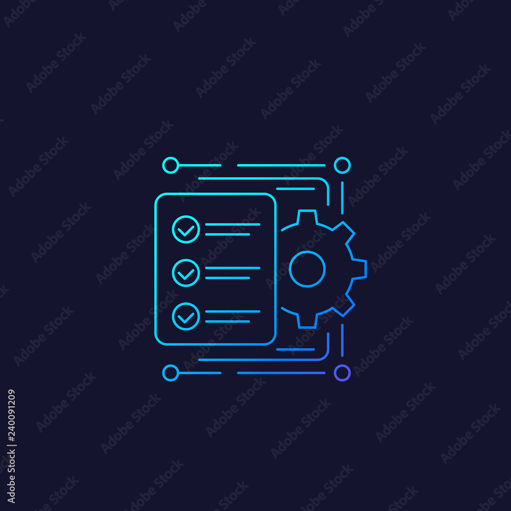 Poster workflow icon, linear