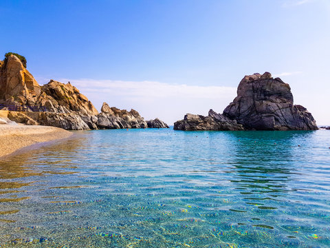View of Pietragrande Cliff, placed in Stalett&igrave;, Catanzaro, Calabria, Italy.