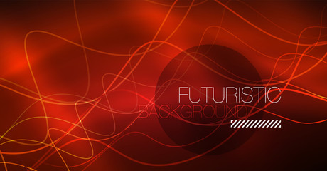 Neon lines wave background. Abstract composition