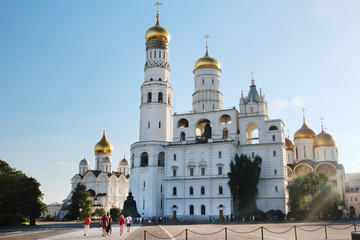 Fototapeta na wymiar Church of Saint Ioann Lestvichnik and Ivan the Great Bell Tower