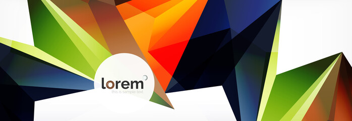 Vector colorful geometric triangle background, crystal banner design