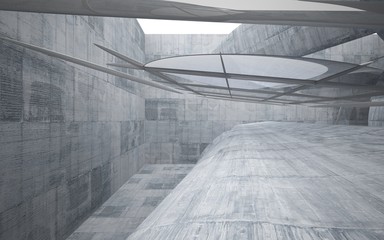 Empty dark abstract concrete smooth interior . Architectural background. 3D illustration and rendering