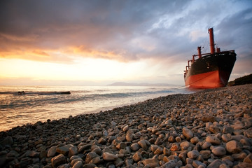 Ship is at the shore