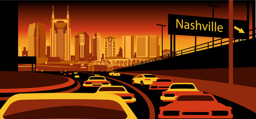 Fototapeta premium Nashvile Tennessee skyline