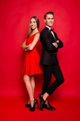 Vertical full length body size portrait of two nice imposing att © deagreez