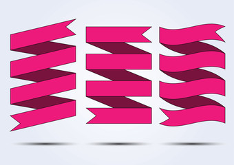 set of ribbon baner icon