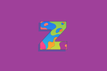 Abstract 3D Rendering Letter Lower Z