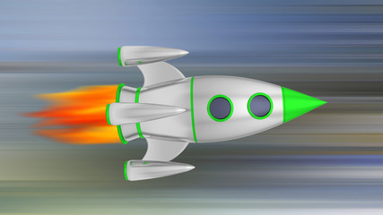 Rocket missile chrome ship space 3D