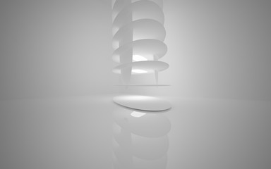 White smooth abstract architectural background. 3D illustration and rendering