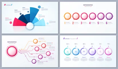 Foto op Plexiglas Set of vector 6 options infographic designs, templates for web,  © rikkyal