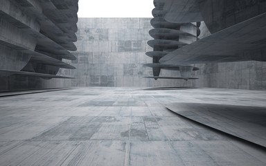 Empty dark abstract concrete smooth interior . Architectural background. 3D illustration and rendering