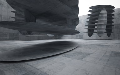 Empty dark abstract concrete smooth interior . Architectural background. 3D illustration and rendering