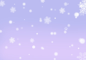 
abstract background purple lilac snowflakes with bokeh effect horizontal orientation