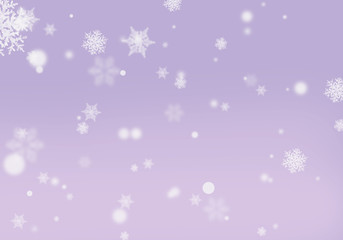 Naklejka na ściany i meble abstract background purple lilac snowflakes with bokeh effect horizontal orientation
