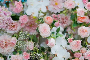 wedding decoration flower background,  colorful background, fresh rose, bunch of flower