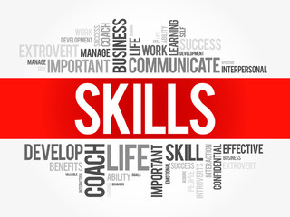 Fototapeta premium SKILLS word cloud collage, business concept background