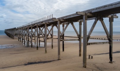 Steetley Pier, Hartlepool a abandoned wooden pier used in Teesside Industry