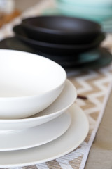 Tableware and cutlery on the table