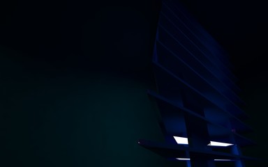 Obraz premium Abstract violet interior of the future. Night view. 3D illustration and rendering