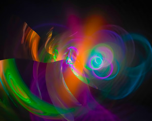 digital abstract fractal, fantasy design, party