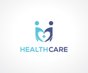 People care logo design concept, Healthcare logo design template