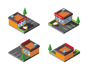 3D isometric Fastfood View All