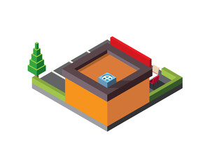  3D isometric Fastfood View 4